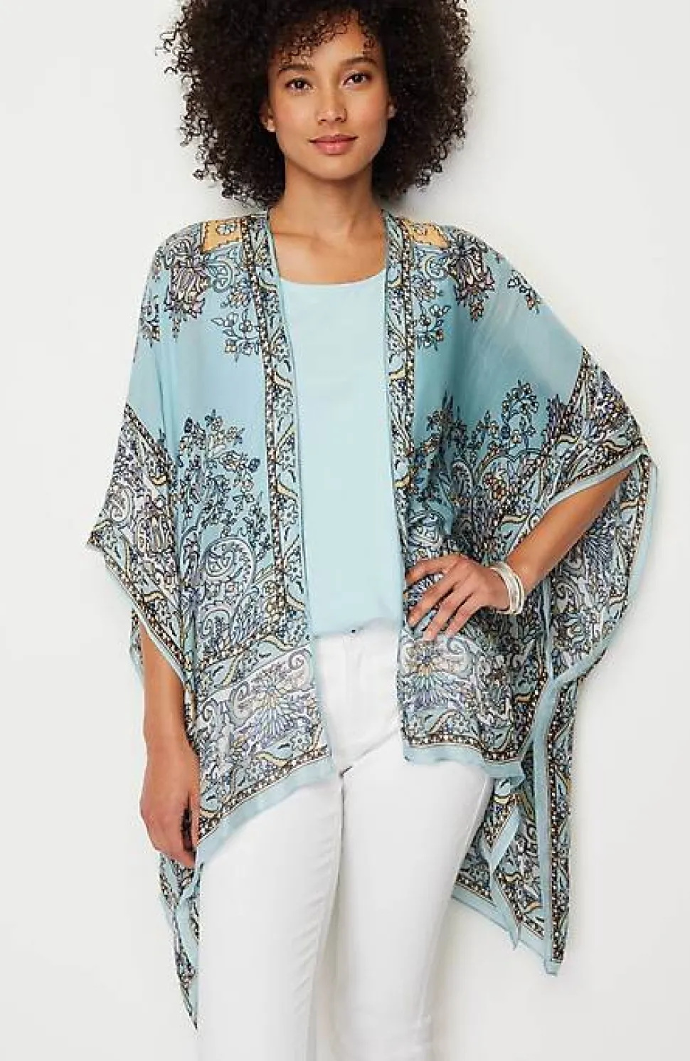 Airy Paisley Ruana | Jjill