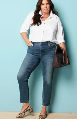 Authentic Fit Slim-Leg Jeans | Jjill