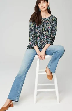 Bird-Printed Boat-Neck Top | Jjill