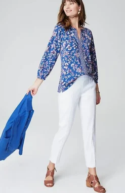 Border-Printed Floral Top | Jjill
