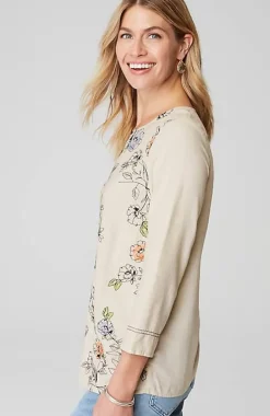 Botanical Gardens Embroidered Top | Jjill