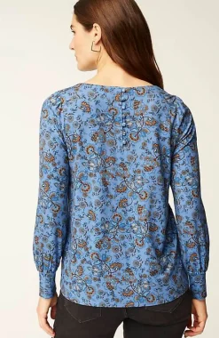 Buttoned-Back Cuffed Blouse | Jjill