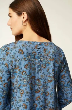 Buttoned-Back Cuffed Blouse | Jjill