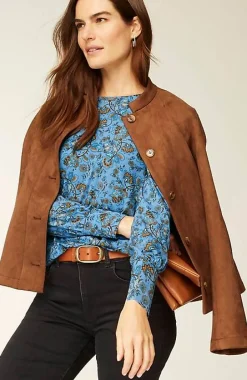 Buttoned-Back Cuffed Blouse | Jjill