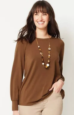 Buttoned-Back Cuffed Blouse | Jjill