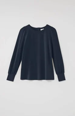 Buttoned-Back Cuffed Blouse | Jjill