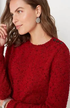 Buttoned-Shoulder Pullover Sweater | Jjill