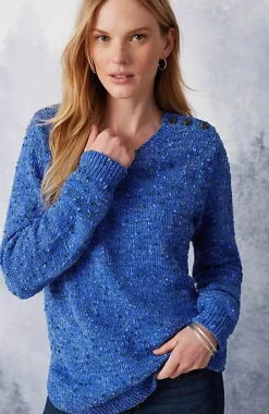 Buttoned-Shoulder Pullover Sweater | Jjill