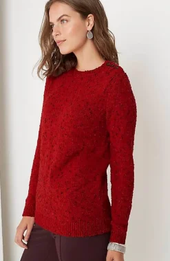 Buttoned-Shoulder Pullover Sweater | Jjill