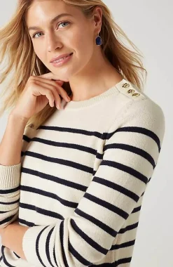 Buttoned-Shoulder Pullover Sweater | Jjill