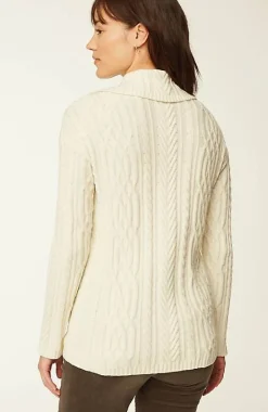 Cabled Polo Sweater | Jjill