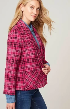 Chenille Plaid Swing Jacket | Jjill