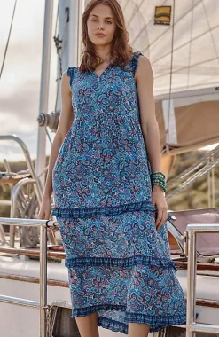 Coastal Ruffled Midi Dress | Jjill