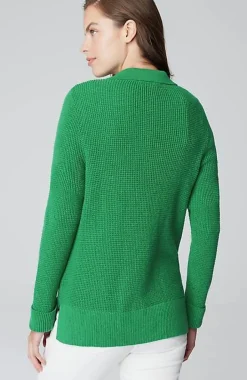 Collared Button-Front Textured Cardi | Jjill
