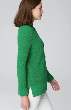 Collared Button-Front Textured Cardi | Jjill