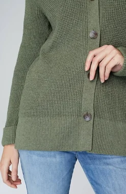 Collared Button-Front Textured Cardi | Jjill