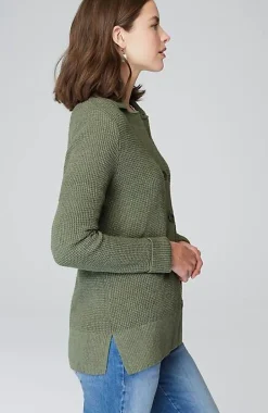 Collared Button-Front Textured Cardi | Jjill