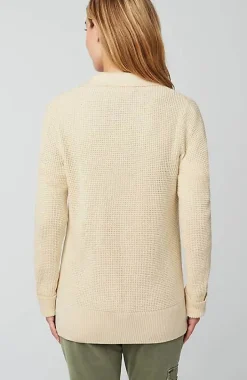 Collared Button-Front Textured Cardi | Jjill