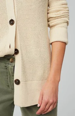 Collared Button-Front Textured Cardi | Jjill
