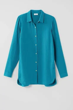 Cotton-Gauze Split-Hem Tunic | Jjill