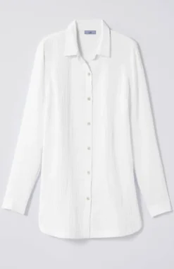 Cotton-Gauze Split-Hem Tunic | Jjill