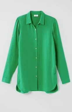 Cotton-Gauze Split-Hem Tunic | Jjill