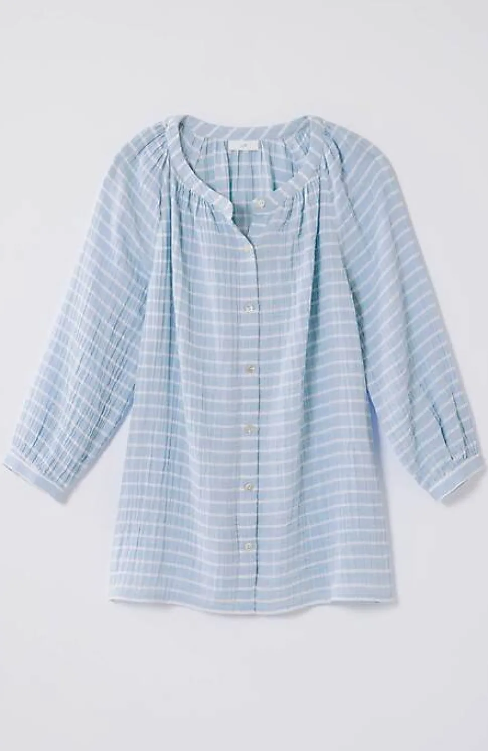 Cotton-Gauze Striped Button-Front Top | Jjill