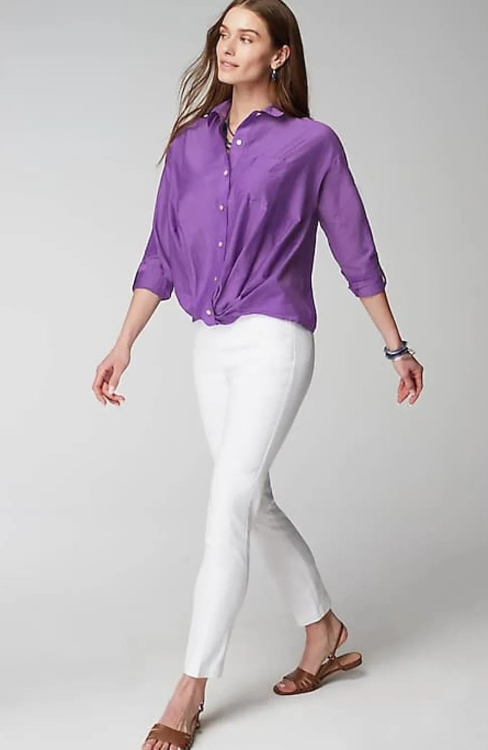 Cotton-Silk Twist-Front Top | Jjill