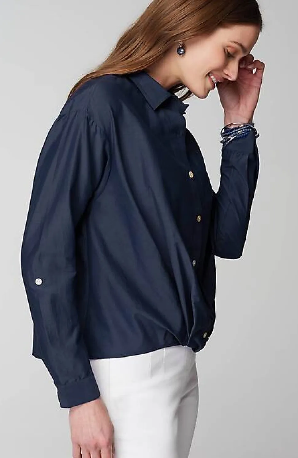 Cotton-Silk Twist-Front Top | Jjill