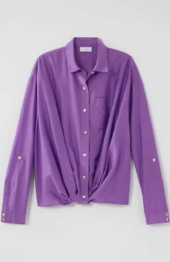 Cotton-Silk Twist-Front Top | Jjill