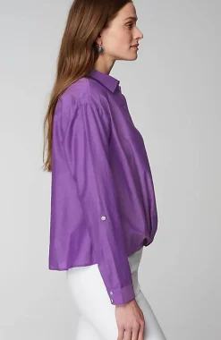 Cotton-Silk Twist-Front Top | Jjill