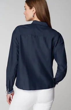 Cotton-Silk Twist-Front Top | Jjill