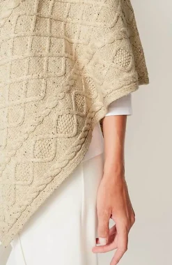 Cozy Cable-Knit Asymmetric Poncho | Jjill