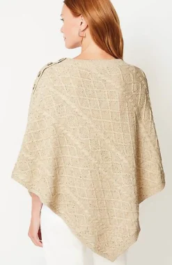 Cozy Cable-Knit Asymmetric Poncho | Jjill