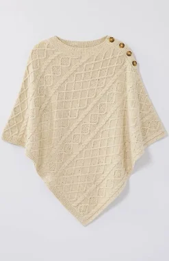 Cozy Cable-Knit Asymmetric Poncho | Jjill