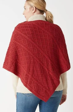 Cozy Cable-Knit Asymmetric Poncho | Jjill