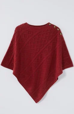 Cozy Cable-Knit Asymmetric Poncho | Jjill