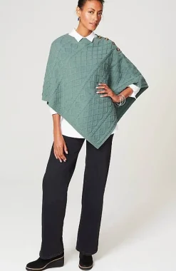 Cozy Cable-Knit Asymmetric Poncho | Jjill