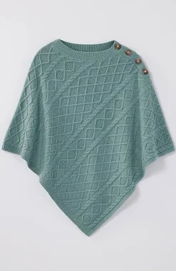 Cozy Cable-Knit Asymmetric Poncho | Jjill