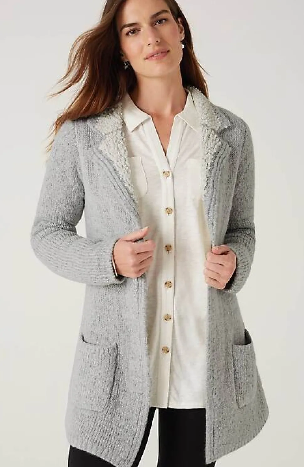 Cozy Two-Toned Cardi | Jjill