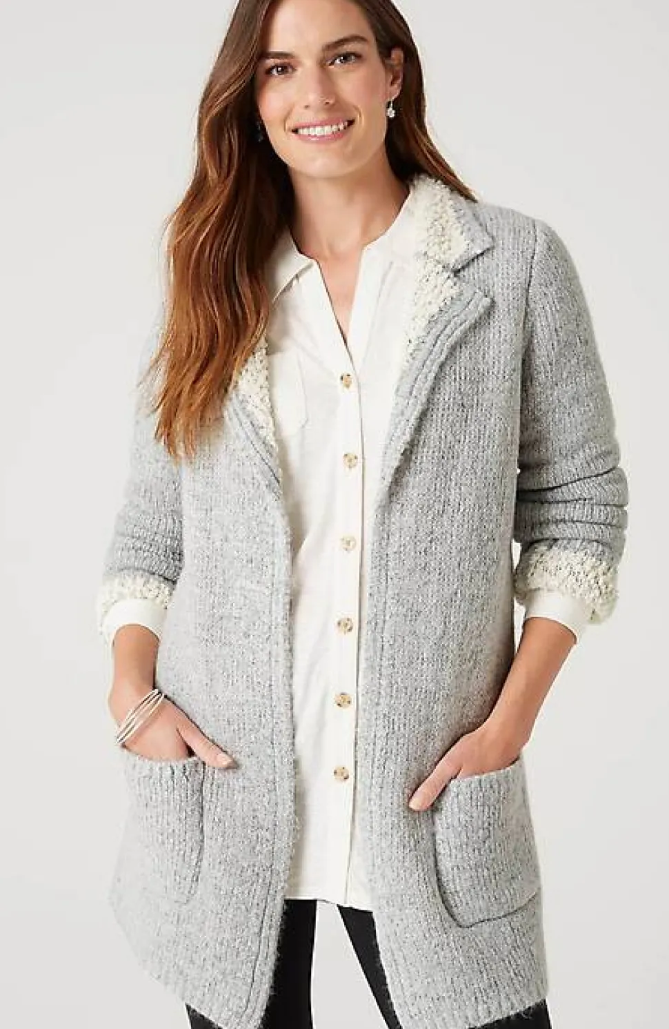 Cozy Two-Toned Cardi | Jjill