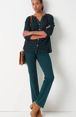 Crinkled Plaid Relaxed Top | Jjill