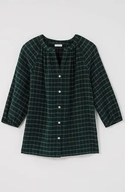 Crinkled Plaid Relaxed Top | Jjill