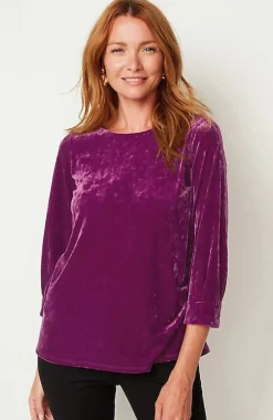 Crushed-Velvet A-Line Top | Jjill