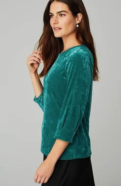 Crushed-Velvet A-Line Top | Jjill