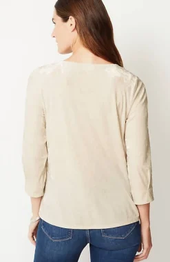 Crushed-Velvet A-Line Top | Jjill