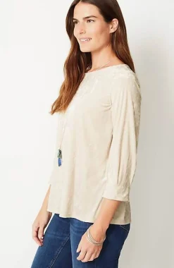Crushed-Velvet A-Line Top | Jjill