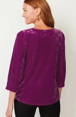 Crushed-Velvet A-Line Top | Jjill