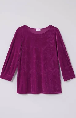 Crushed-Velvet A-Line Top | Jjill