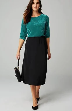 Crushed-Velvet A-Line Top | Jjill